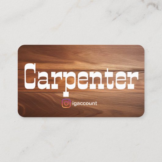 Carte De Visite Carpenter rustique unique (Dos)