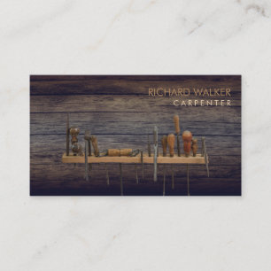 Carte De Visite Carpenter Tools Woodwork Professionnel Bois rustiq