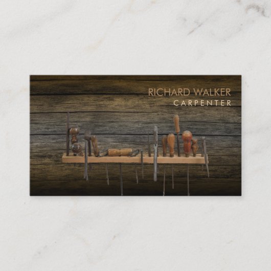 Carte De Visite Carpenter Tools Woodworking Professionnel Wood (Devant)
