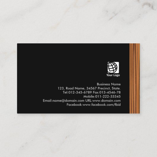 Carte De Visite Carpenter Wood Texture Services Compétence commerc (Dos)