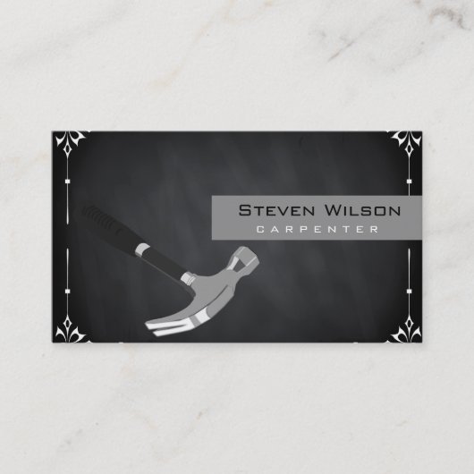 Carte De Visite Carpenter Woodworking Professional Chalkboard Tool (Devant)