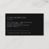 Carte De Visite Carpentry Carpenter Black Silver (Dos)