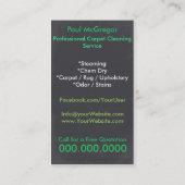 Carte De Visite Carpet Cleaning Service Business Card (Dos)