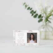 Carte De Visite Carrara Marbre Faux Rose Gold Photo (Debout devant)