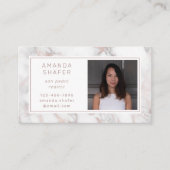 Carte De Visite Carrara Marbre Faux Rose Gold Photo (Devant)