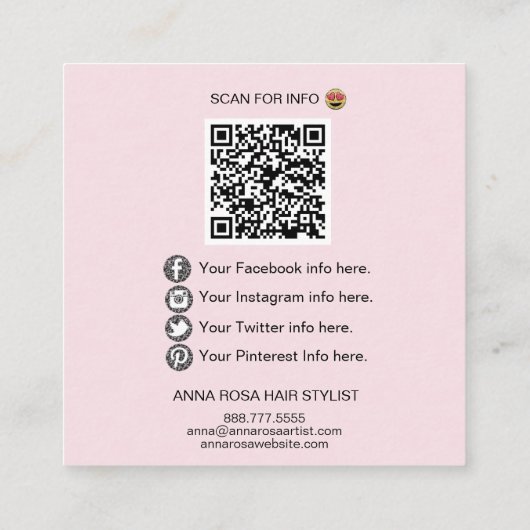 CARTE DE VISITE CARRÉ * (Dos)