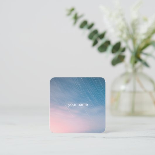 CARTE DE VISITE CARRÉ 明け方の空と流星 シンプルな名刺・ビジネスカード・ショップカード (Debout devant)