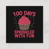 Carte De Visite Carré 100 Jours Saupoudrés De Fun Cupcake School Girl (Devant)