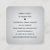 Carte De Visite Carré 100 pack QR Code RSVP Faux Argent Boîtier à huile (Dos)