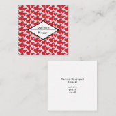 Carte De Visite Carré 2 Coeurs rouges réunis Répéter le Motif (Devant / Derrière)