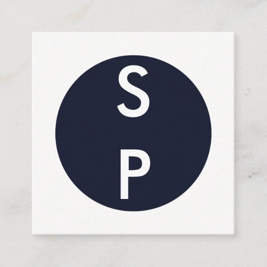 Carte De Visite Carré 2 lettre Monogramme vertical (Devant)