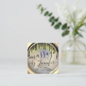 Carte De Visite Carré 6 Punches Massage Spa Wellness Studio Unique (Debout devant)