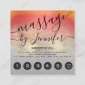 Carte De Visite Carré 6 Punches Massage Spa Wellness Studio Unique Or (Dos)