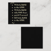 Carte De Visite Carré 99 Bugs Dans Le Logiciel Code Drôle Ingénieur Test (Devant / Derrière)