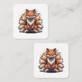 Carte De Visite Carré 9 Epingle de renard à queue (Devant / Derrière)