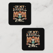 Carte De Visite Carré À l'ère de ma mère de baseball (Devant / Derrière)