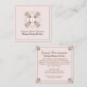 Carte De Visite Carré Abeille Abeilles rose Honeycomb Apière (Devant / Derrière)