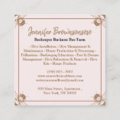 Carte De Visite Carré Abeille Abeilles rose Honeycomb Apière (Dos)