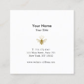 Carte De Visite Carré Abeille d'abeille moderne Apiariste (Dos)