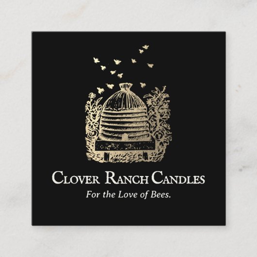 Carte De Visite Carré Abeille d'or Apiculture apée (Devant)