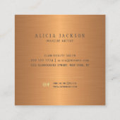 Carte De Visite Carré Abstrait acrylique peint or noir monogrammed (Dos)