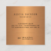 Carte De Visite Carré Abstrait acrylique peinture cuivre or glam monogra (Dos)