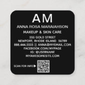 Carte De Visite Carré ~* Abstrait Artsy BOLD PARTIES SCINTILLANT photo l (Dos)