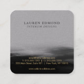 Carte De Visite Carré Abstrait Black Ink Brushstroke Premium Grey (Dos)