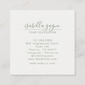 Carte De Visite Carré Abstrait bleu bleu vert aquarelle formes Art (Dos)