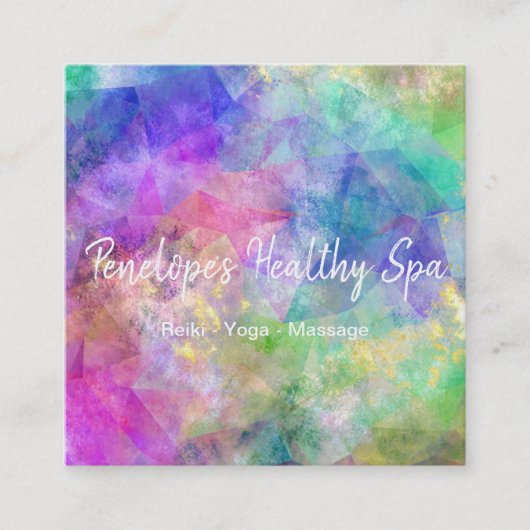 Carte de visite Carré Abstrait bleu violet (Devant)