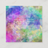 Carte de visite Carré Abstrait bleu violet (Dos)