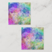 Carte de visite Carré Abstrait bleu violet (Devant / Derrière)