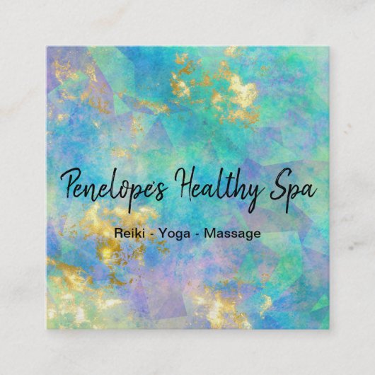 Carte de visite Carré Abstrait bleu violet (Devant)