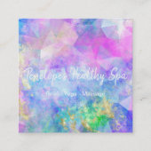 Carte de visite Carré Abstrait bleu violet (Devant)