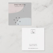 CARTE DE VISITE CARRÉ ABSTRAIT BLUSH DUSKY BLUE STUD EARRY AFFICHER SQU (Devant / Derrière)