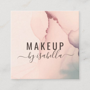 Carte De Visite Carré Abstrait Blush Pink Maquillage Artiste Carré