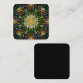 Carte De Visite Carré Abstrait de fleurs courbées (Devant / Derrière)