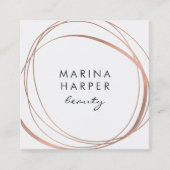 Carte De Visite Carré Abstrait d'or Faux Rose moderne (Devant)