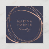 Carte De Visite Carré Abstrait d'or Faux Rose moderne (Devant)