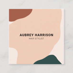 Carte De Visite Carré Abstrait Earthouse Green Brown 3