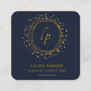 Carte De Visite Carré Abstrait Gold Modern minimal Faux Confetti
