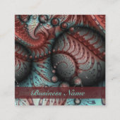 Carte De Visite Carré Abstrait Imaginaire dynamique Fractal Art Brown Bl (Devant)
