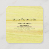 Carte de visite Carré Abstrait Jaune Aquarelle (Dos)