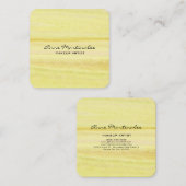 Carte de visite Carré Abstrait Jaune Aquarelle (Devant / Derrière)