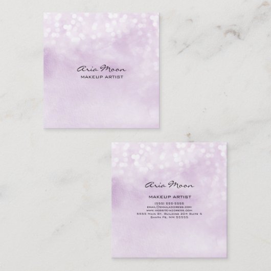 Carte de visite Carré Abstrait Lavender (Devant / Derrière)