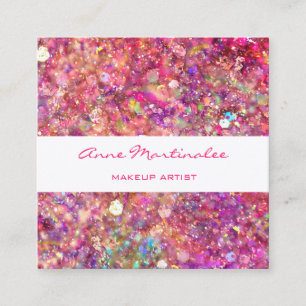 Carte de visite Carré Abstrait Pink Glitz