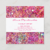 Carte de visite Carré Abstrait Pink Glitz (Dos)
