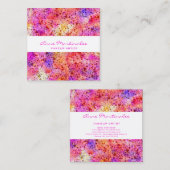 Carte De Visite Carré Abstrait rose (Devant / Derrière)