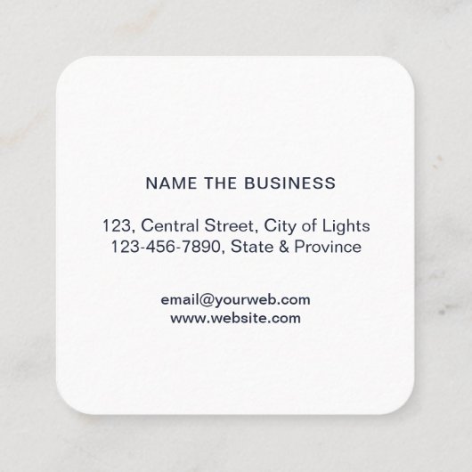 Carte De Visite Carré Abstrait Rose Gold Moderne minimal Faux (Dos)