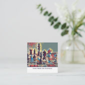Carte De Visite Carré Abstrait Styled Chess Pieces Coach Club (Debout devant)